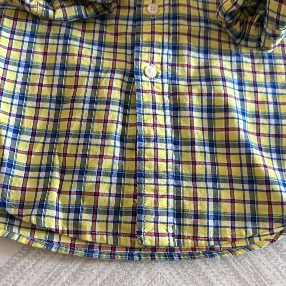 Ralph Lauren Boys Yellow & Blue Long Sleeve Button Down Shirt